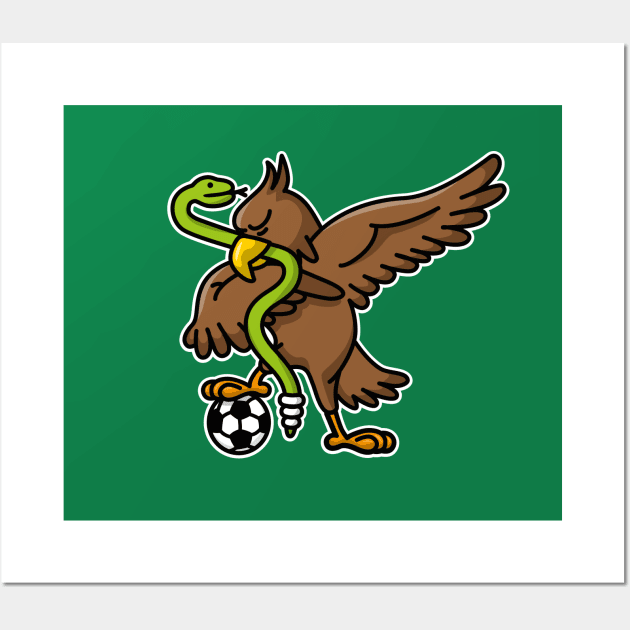 Dabbing dab Mexican Eagle snake soccer football Wall Art by LaundryFactory